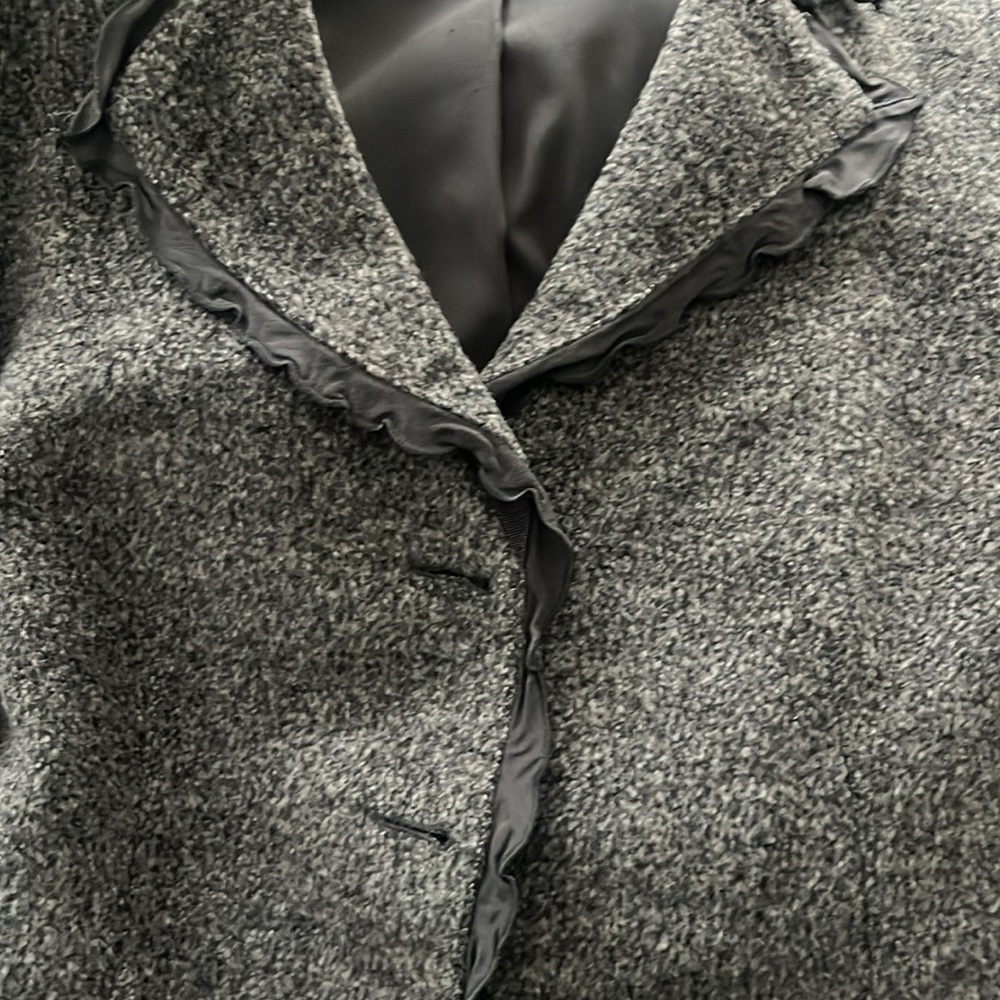 Armani Collezioni Women's Gray Ruffle Jacket - Picture 6 of 8